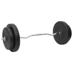 vidaXL Sett med vektstang og manual med skiver 90 kg