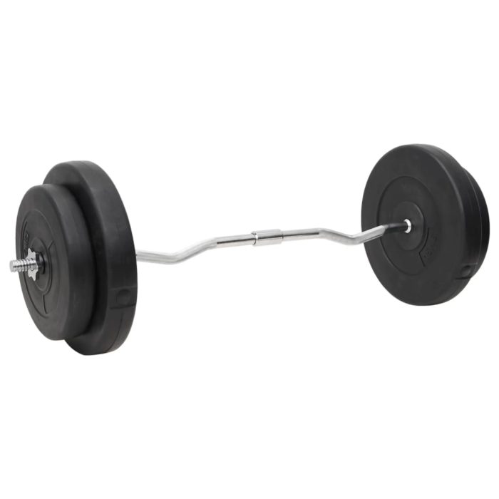 vidaXL Sett med vektstang og manual med skiver 90 kg