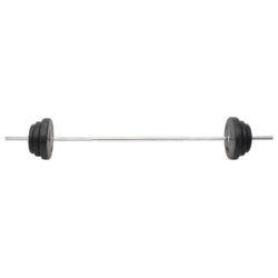 vidaXL Sett med vektstang og manual med skiver 90 kg