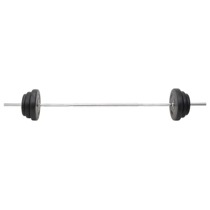 vidaXL Sett med vektstang og manual med skiver 90 kg