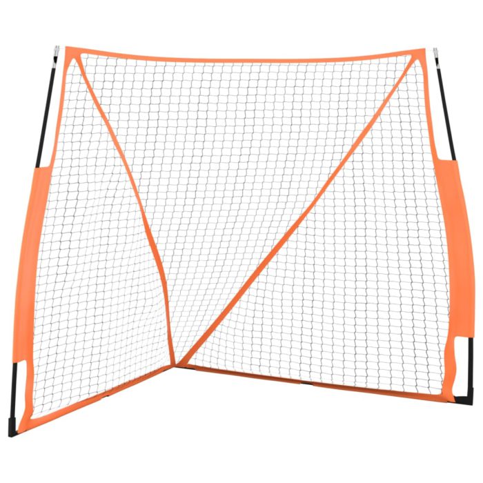 vidaXL Baseballnett oransje og svart 183x182x183 cm stål og polyester