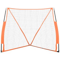 vidaXL Baseballnett oransje og svart 183x182x183 cm stål og polyester