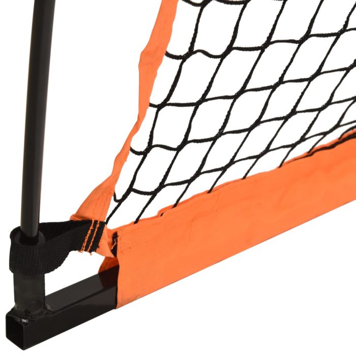vidaXL Baseballnett oransje og svart 183x182x183 cm stål og polyester