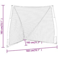 vidaXL Baseballnett oransje og svart 183x182x183 cm stål og polyester