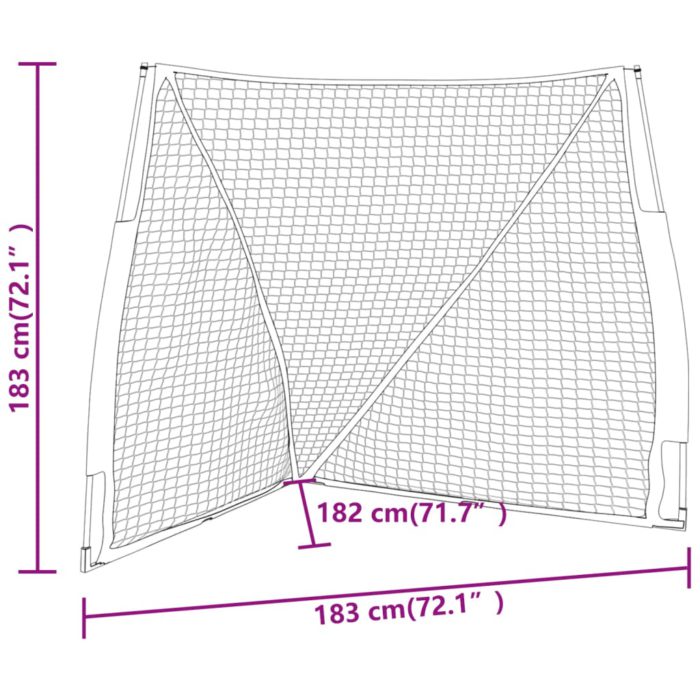 vidaXL Baseballnett oransje og svart 183x182x183 cm stål og polyester