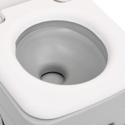 vidaXL Bærbart campingtoalett grå og hvit 10+10 L HDPE