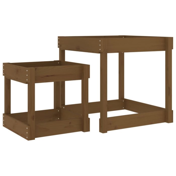 vidaXL Sandbord 2 stk honningbrun heltre furu