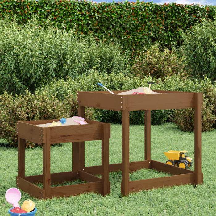 vidaXL Sandbord 2 stk honningbrun heltre furu
