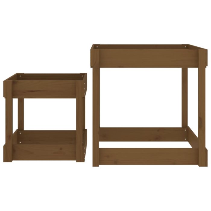 vidaXL Sandbord 2 stk honningbrun heltre furu