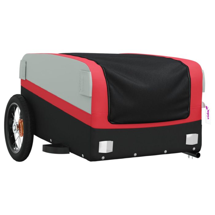 vidaXL Sykkelvogn svart og rød 30 kg jern