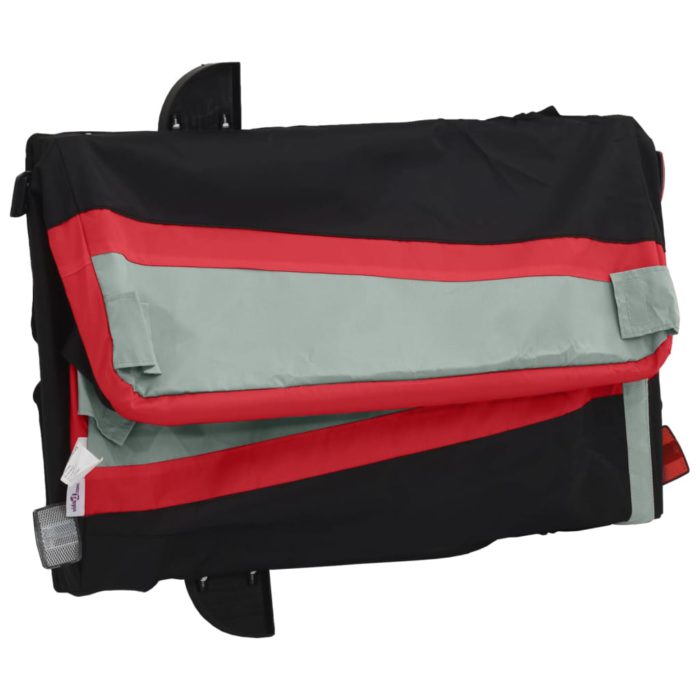 vidaXL Sykkelvogn svart og rød 30 kg jern