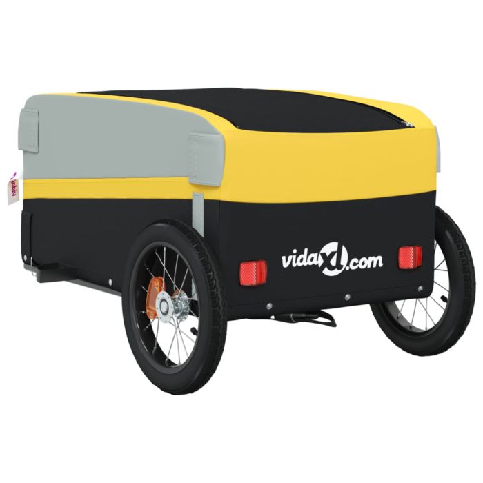 vidaXL Sykkelvogn svart og gul 30 kg jern