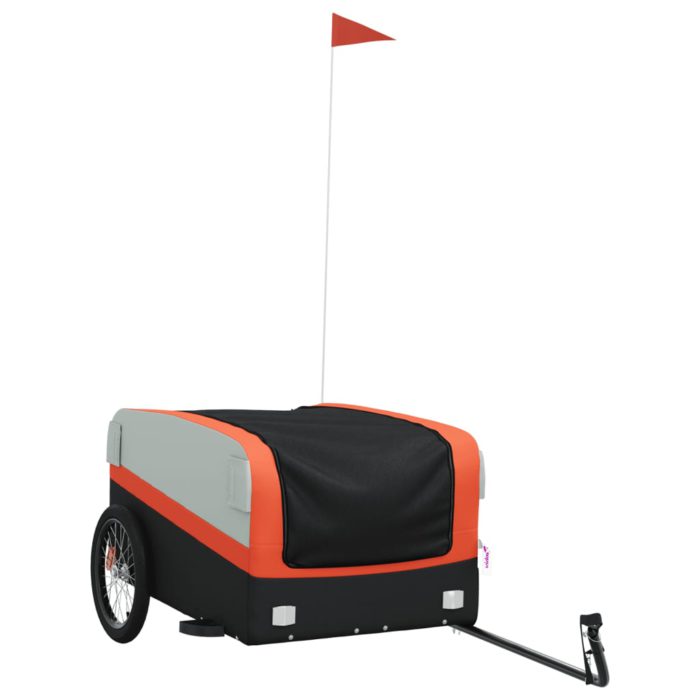 vidaXL Sykkelvogn svart og oransje 45 kg jern