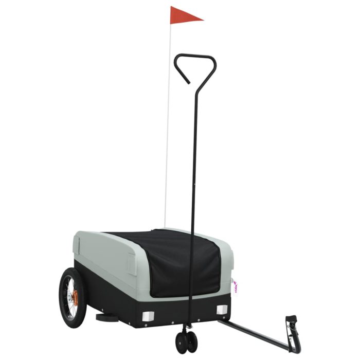 vidaXL Sykkelvogn svart og grå 30 kg jern