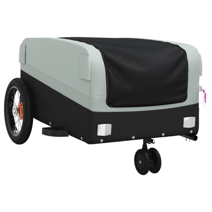 vidaXL Sykkelvogn svart og grå 30 kg jern
