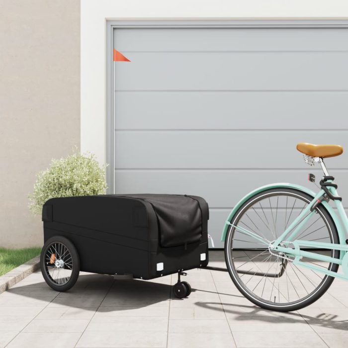 vidaXL Sykkelvogn svart 45 kg jern