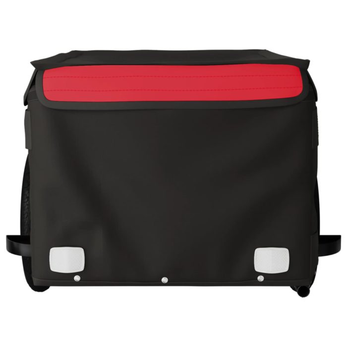 vidaXL Sykkelvogn svart og rød 30 kg jern