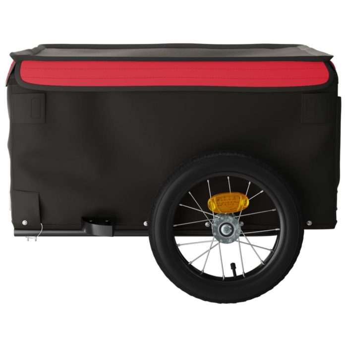 vidaXL Sykkelvogn svart og rød 30 kg jern
