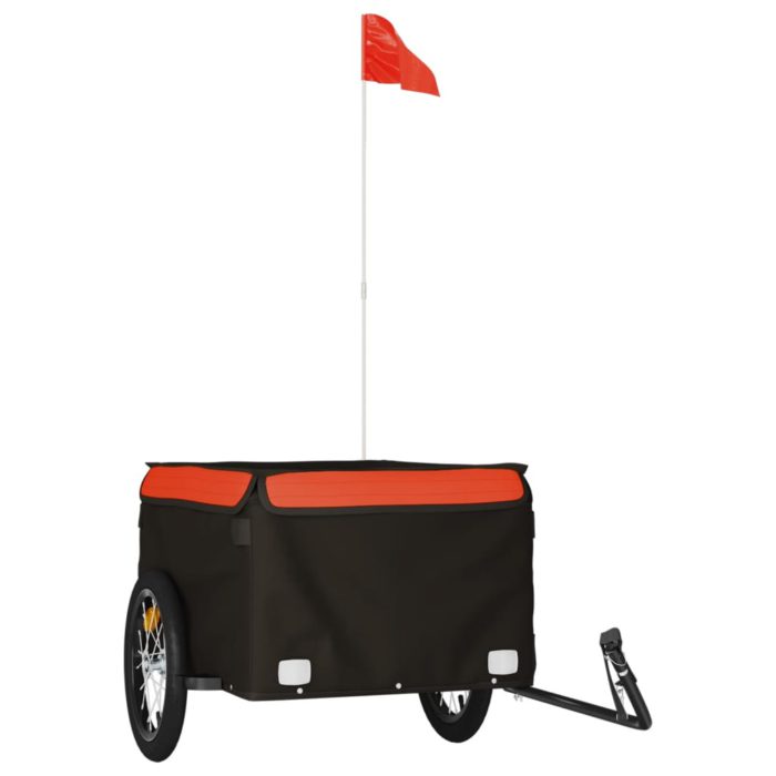 vidaXL Sykkelvogn svart og oransje 45 kg jern