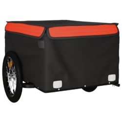 vidaXL Sykkelvogn svart og oransje 45 kg jern