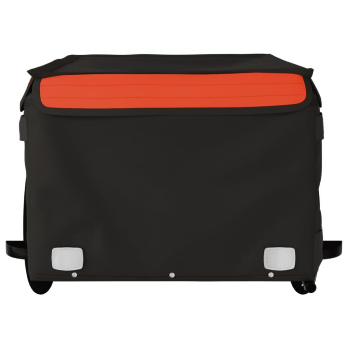 vidaXL Sykkelvogn svart og oransje 45 kg jern