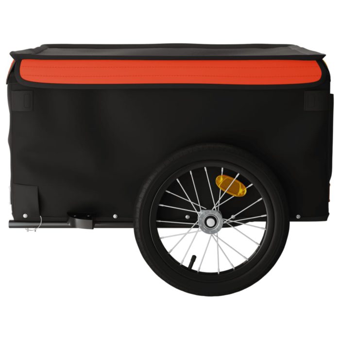 vidaXL Sykkelvogn svart og oransje 45 kg jern
