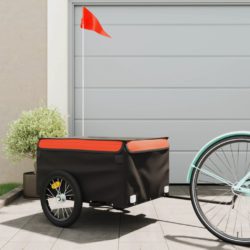 vidaXL Sykkelvogn svart og oransje 45 kg jern