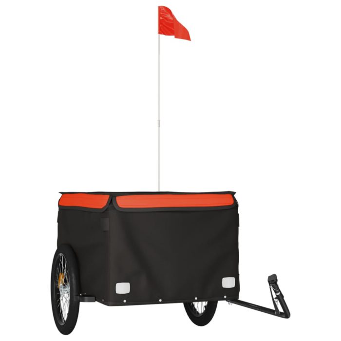 vidaXL Sykkelvogn svart og oransje 45 kg jern