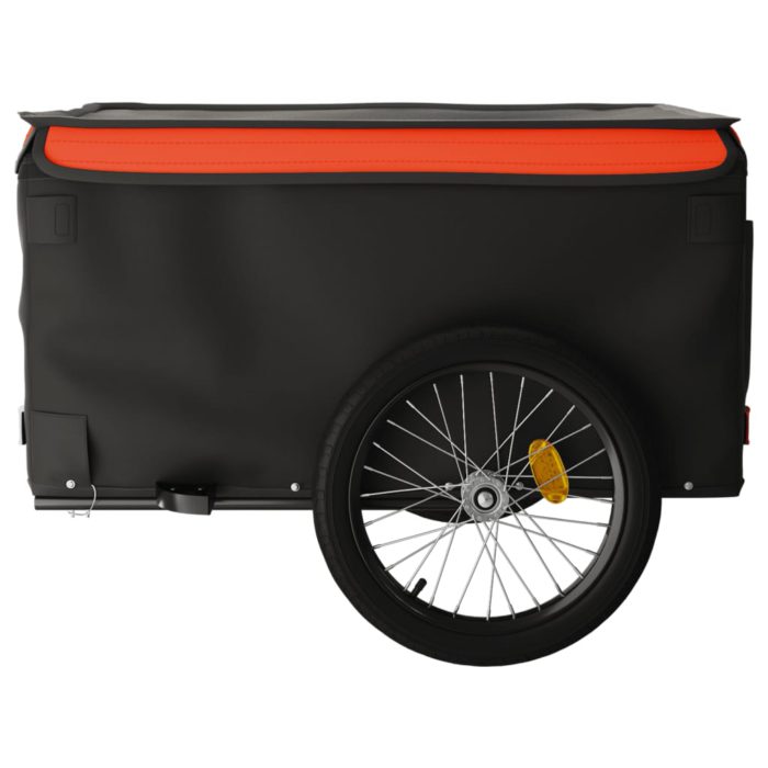vidaXL Sykkelvogn svart og oransje 45 kg jern