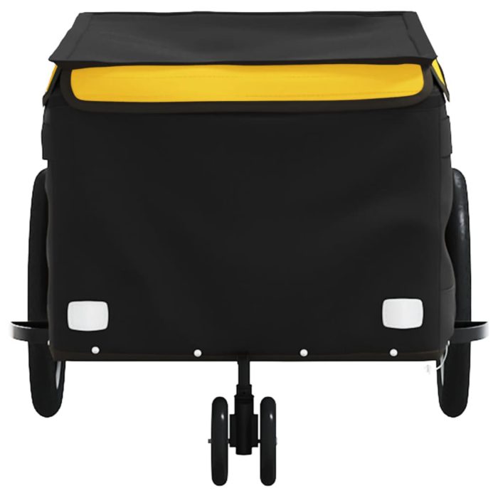 vidaXL Sykkelvogn svart og gul 30 kg jern