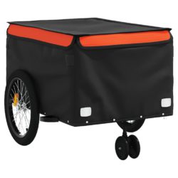 vidaXL Sykkelvogn svart og oransje 45 kg jern
