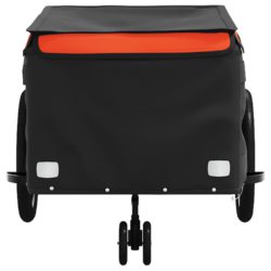 vidaXL Sykkelvogn svart og oransje 45 kg jern