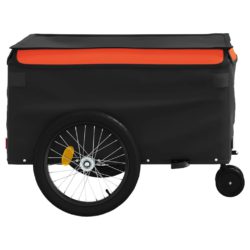 vidaXL Sykkelvogn svart og oransje 45 kg jern