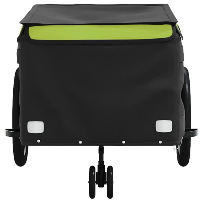 vidaXL Sykkelvogn svart og grønn 45 kg jern