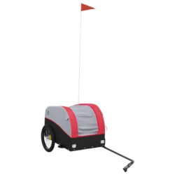 vidaXL Sykkelvogn svart og rød 30 kg jern