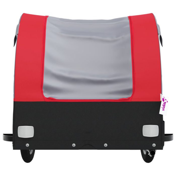 vidaXL Sykkelvogn svart og rød 30 kg jern