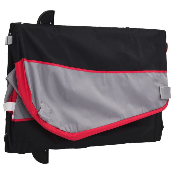 vidaXL Sykkelvogn svart og rød 30 kg jern