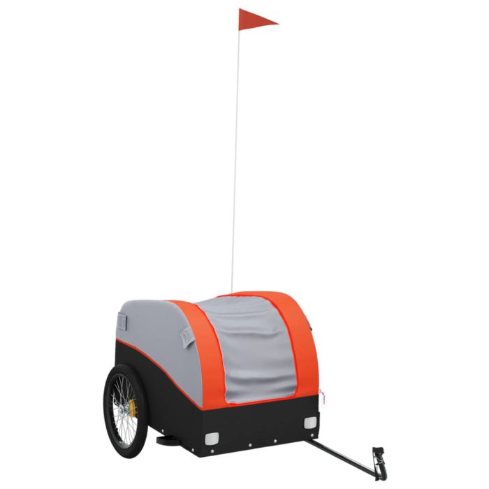 vidaXL Sykkelvogn svart og oransje 45 kg jern