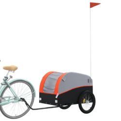 vidaXL Sykkelvogn svart og oransje 45 kg jern