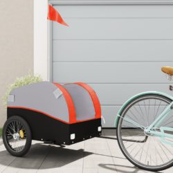 vidaXL Sykkelvogn svart og oransje 45 kg jern