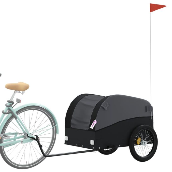 vidaXL Sykkelvogn svart 45 kg jern