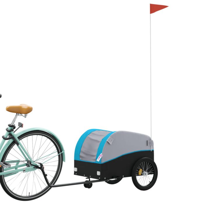 vidaXL Sykkelvogn svart og blå 30 kg jern