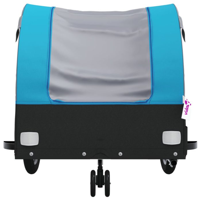vidaXL Sykkelvogn svart og blå 30 kg jern