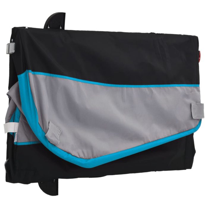 vidaXL Sykkelvogn svart og blå 30 kg jern