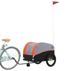 vidaXL Sykkelvogn svart og oransje 45 kg jern