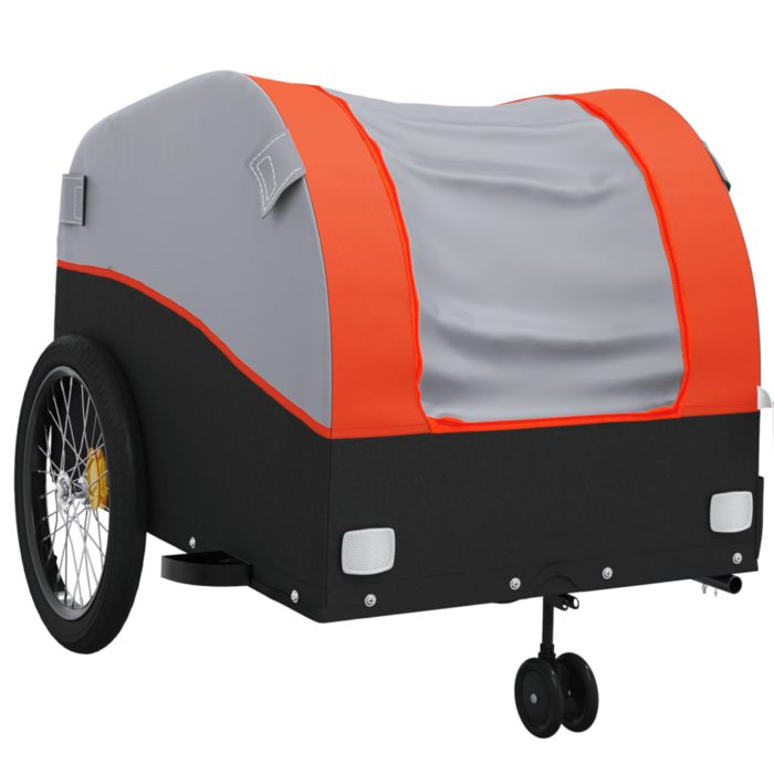 vidaXL Sykkelvogn svart og oransje 45 kg jern