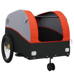 vidaXL Sykkelvogn svart og oransje 45 kg jern
