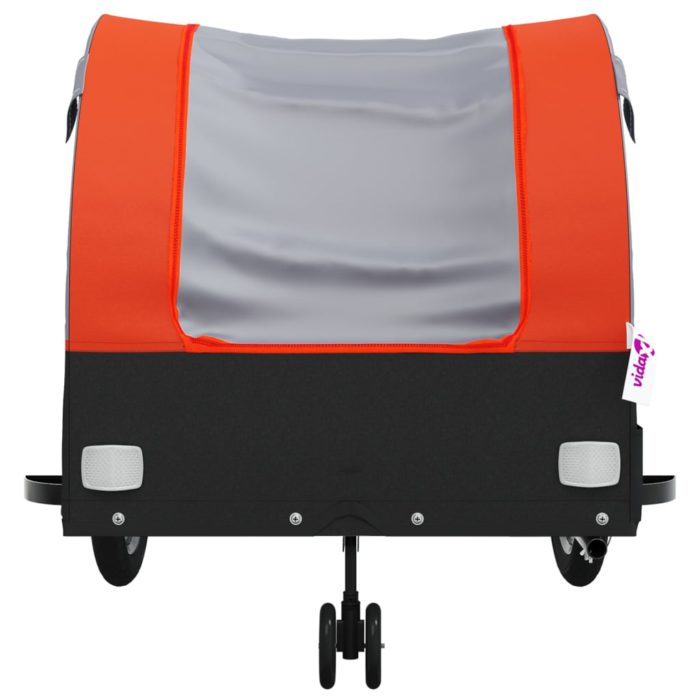vidaXL Sykkelvogn svart og oransje 45 kg jern