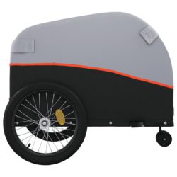 vidaXL Sykkelvogn svart og oransje 45 kg jern