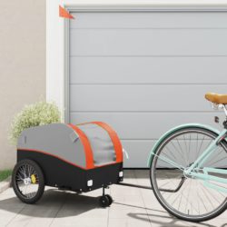 vidaXL Sykkelvogn svart og oransje 45 kg jern